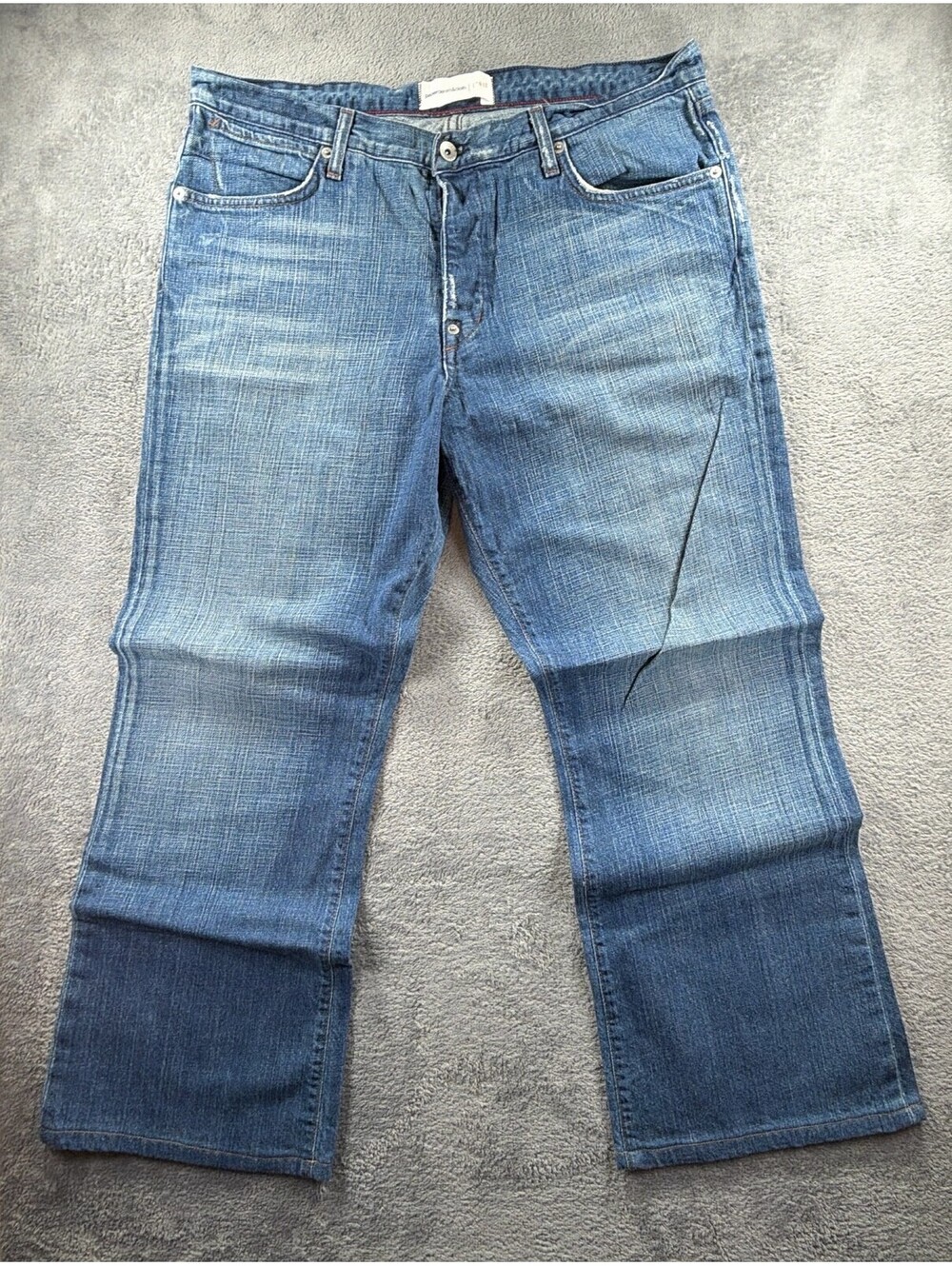 Paper Denim & Cloth Mens Jeans Blue Medium Wash Button Fly Straight Leg